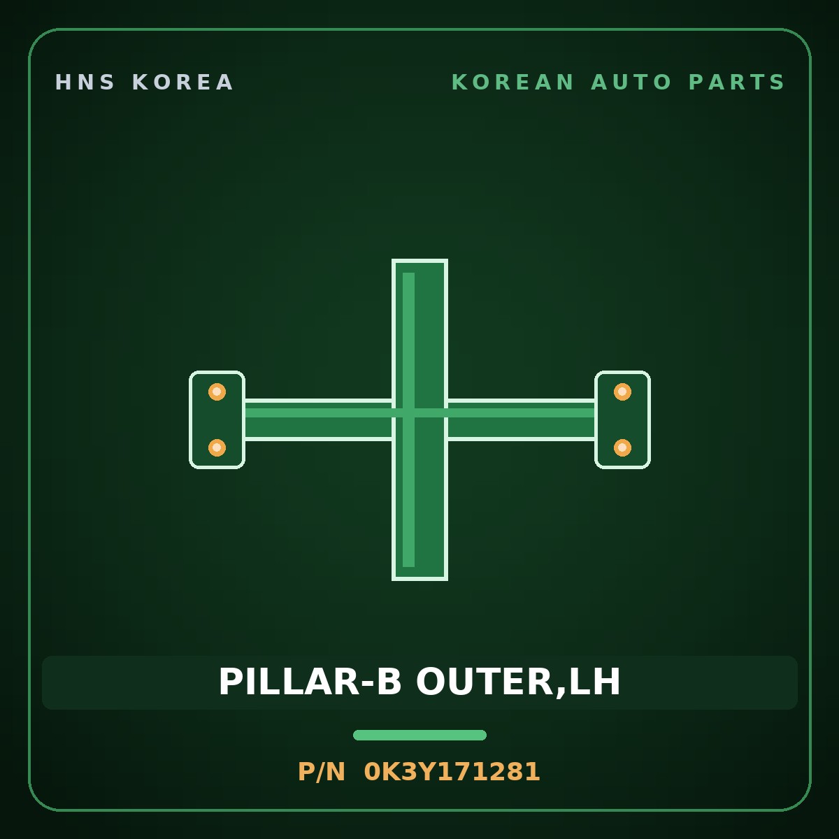 Genuine Mobis PILLAR-B OUTER,LH 0K3Y171281 for Rio 1999 HNS Parts Korea