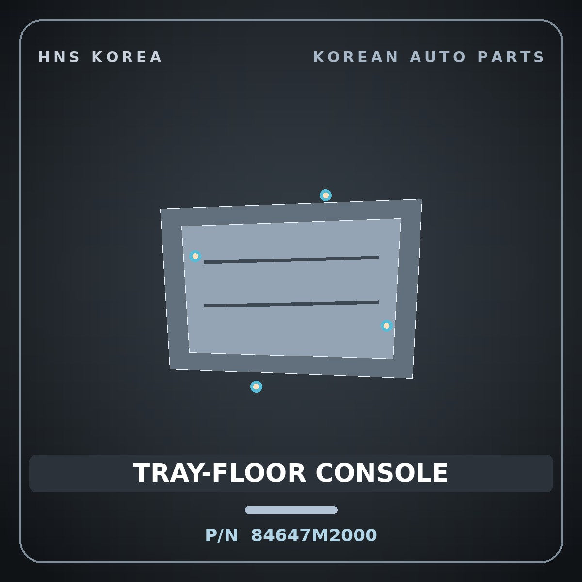 Genuine Mobis TRAY-FLOOR CONSOLE 84647M2000 for Santamo 1995 HNS Parts Korea