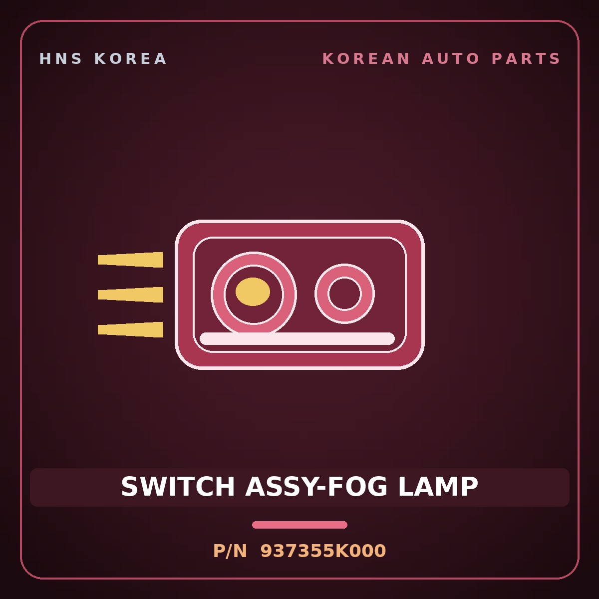 Genuine Mobis SWITCH ASSY-FOG LAMP 937355K000 for County 2004 HNS Parts Korea
