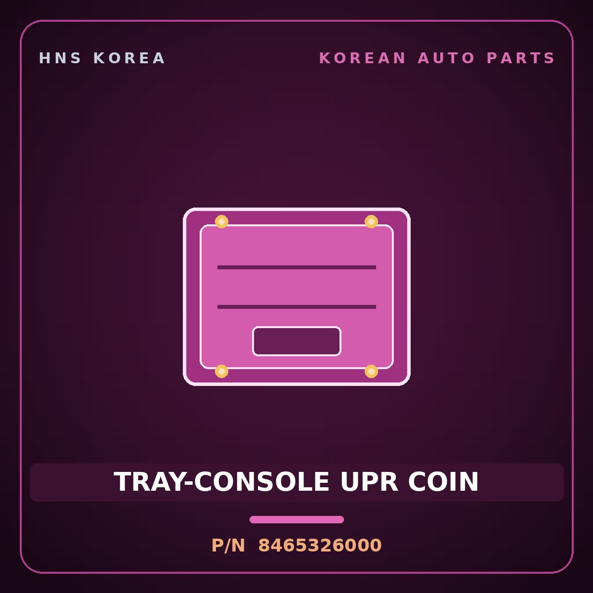 Genuine Mobis TRAY-CONSOLE UPR COIN 8465326000 for Santa Fe 2000 HNS Parts Korea