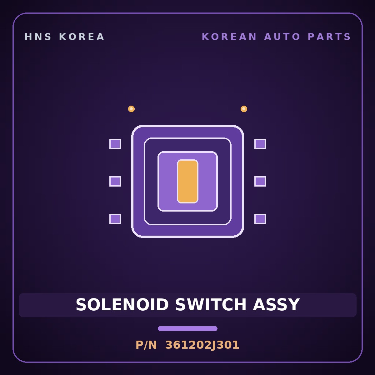 Genuine Mobis SOLENOID SWITCH ASSY 361202J301 for K5 2019 HNS Parts Korea