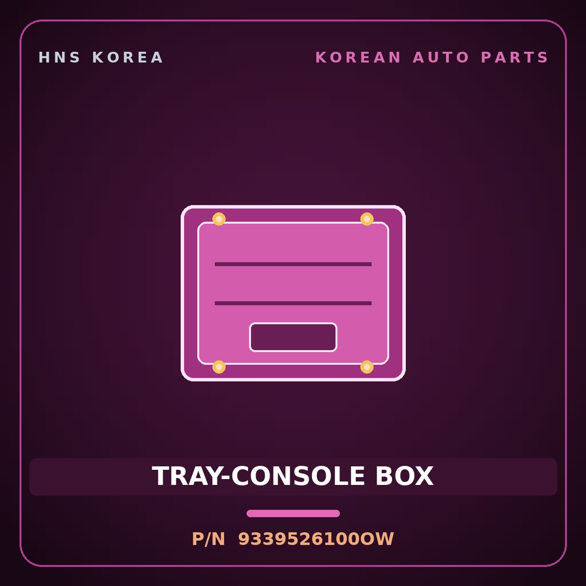 Genuine Mobis TRAY-CONSOLE BOX 9339526100OW for Santa Fe 2000 HNS Parts Korea