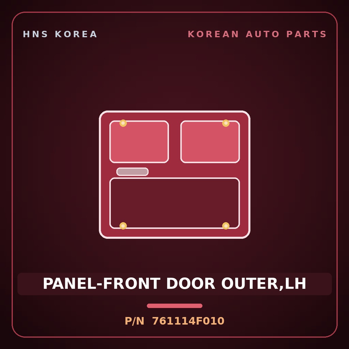Genuine Mobis PANEL-FRONT DOOR OUTER,LH 761114F010 for Porter 2004 HNS Parts Korea