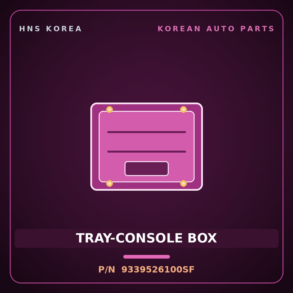 Genuine Mobis TRAY-CONSOLE BOX 9339526100SF for Santa Fe 2000 HNS Parts Korea