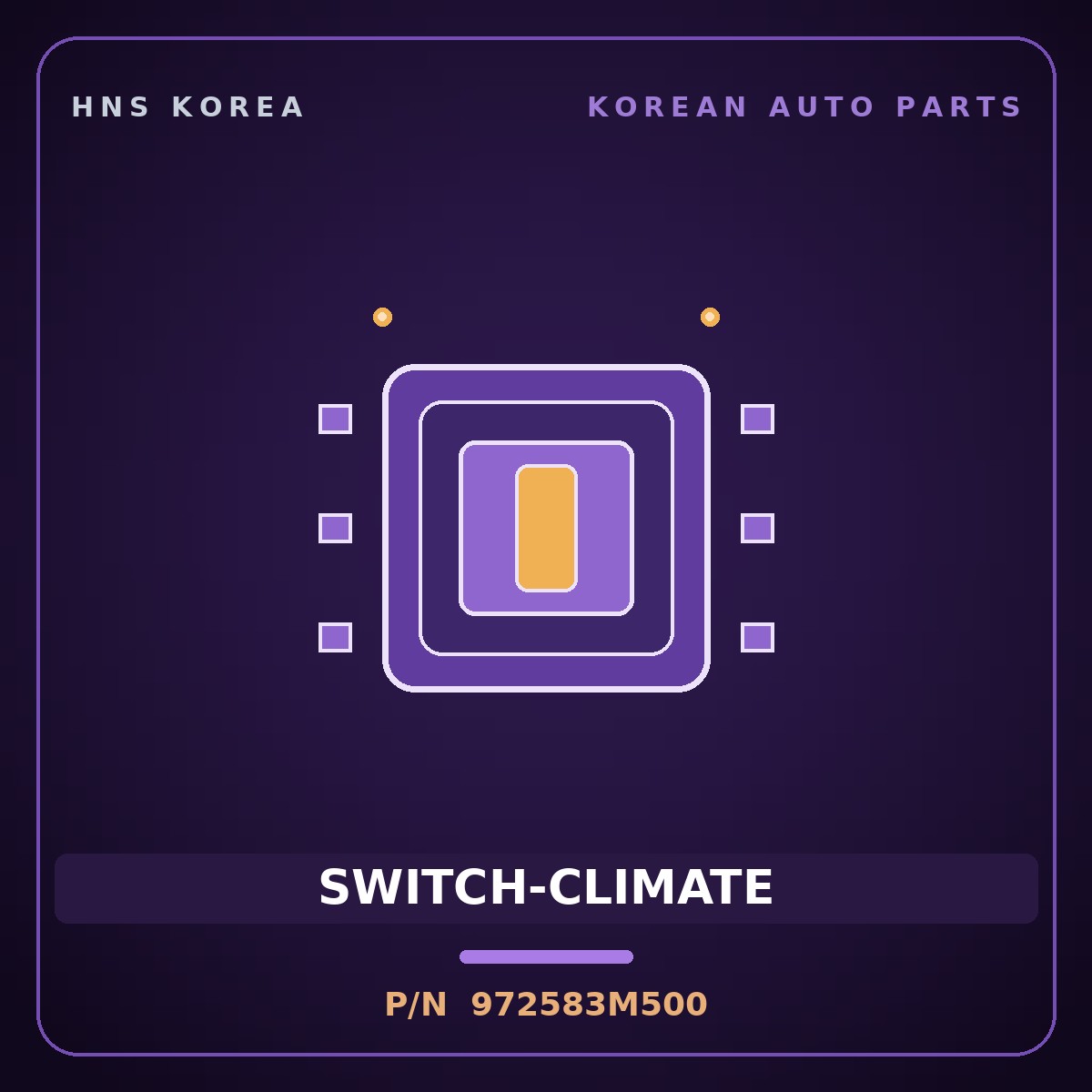 Genuine Mobis SWITCH-CLIMATE 972583M500 for Genesis 2007 HNS Parts Korea