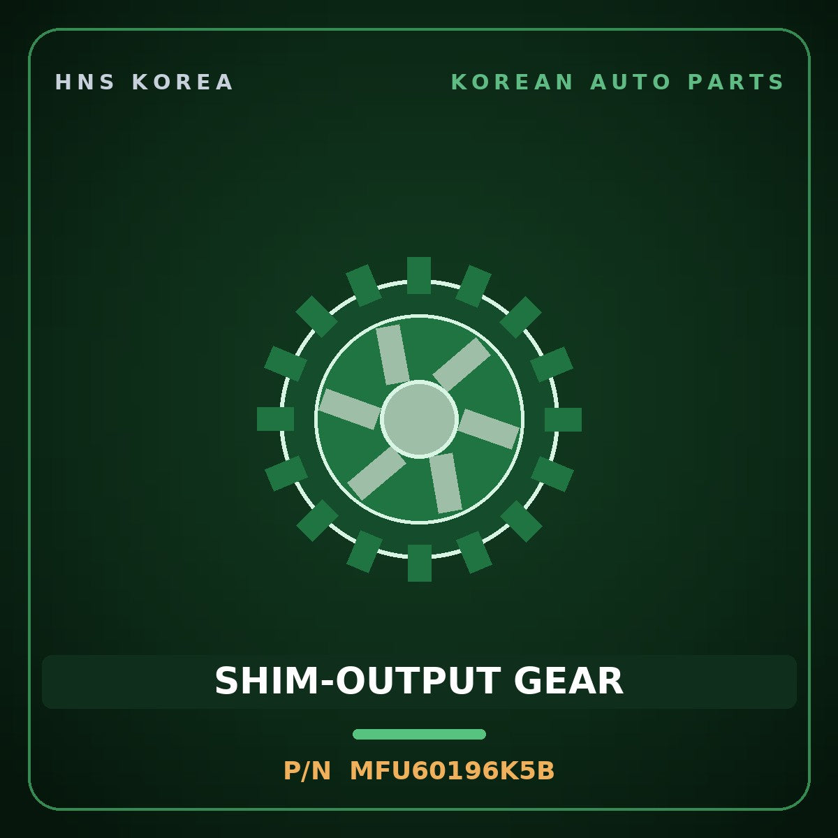 Genuine Mobis SHIM-OUTPUT GEAR MFU60196K5B for Rio 1999 HNS Parts Korea
