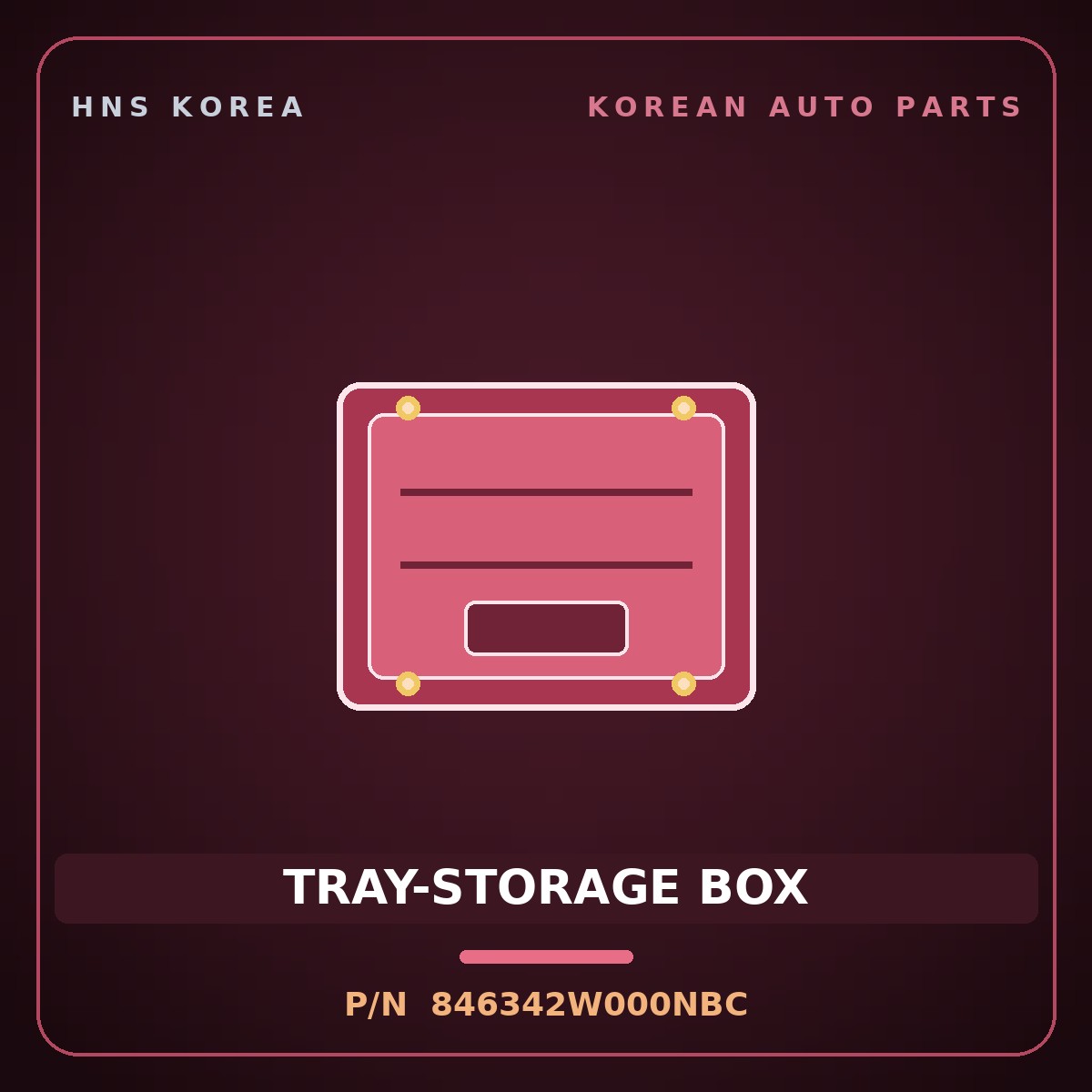 Genuine Mobis TRAY-STORAGE BOX 846342W000NBC for Santa Fe 2012 HNS Parts Korea