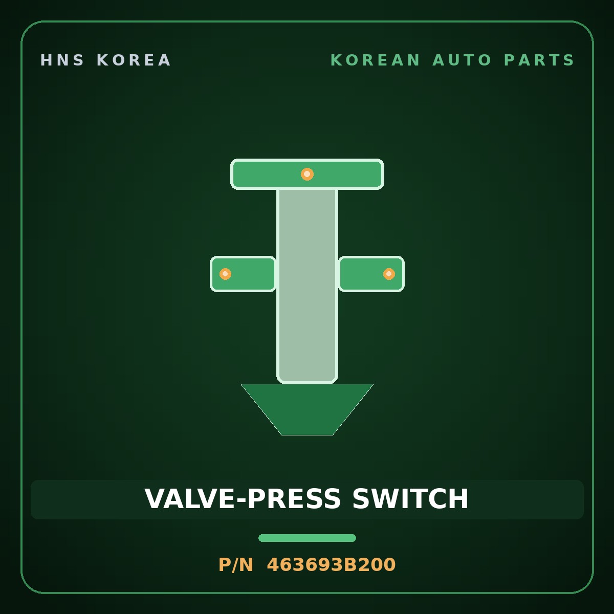 Genuine Mobis VALVE-PRESS SWITCH 463693B200 for Accent 2006 HNS Parts Korea