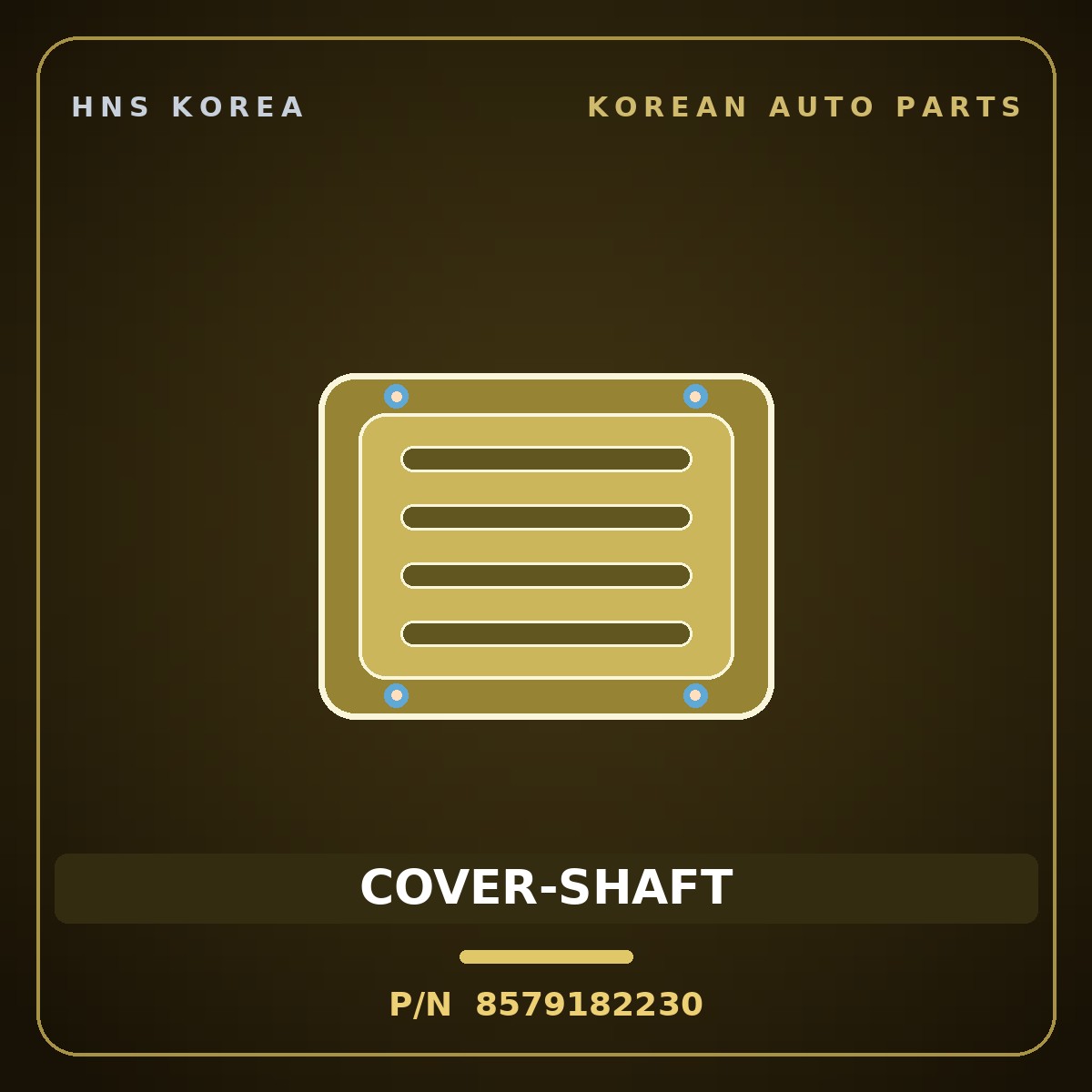 Genuine Mobis COVER-SHAFT 8579182230 for Aero City 1995 HNS Parts Korea