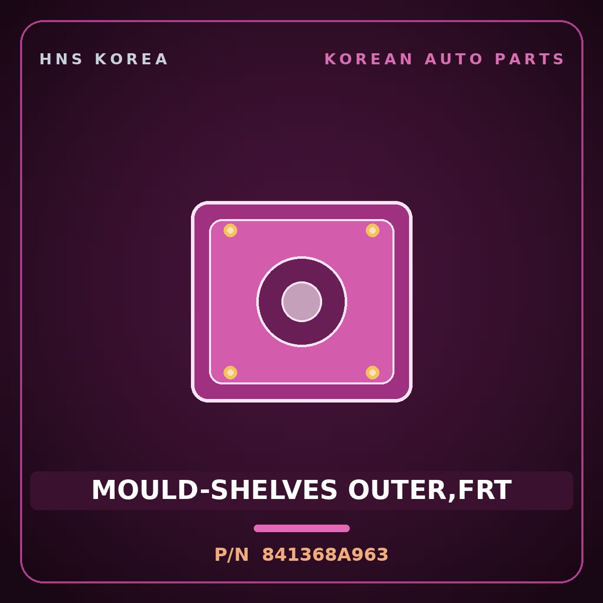 Genuine Mobis MOULD-SHELVES OUTER,FRT 841368A963 for Aero Space 2000 HNS Parts Korea