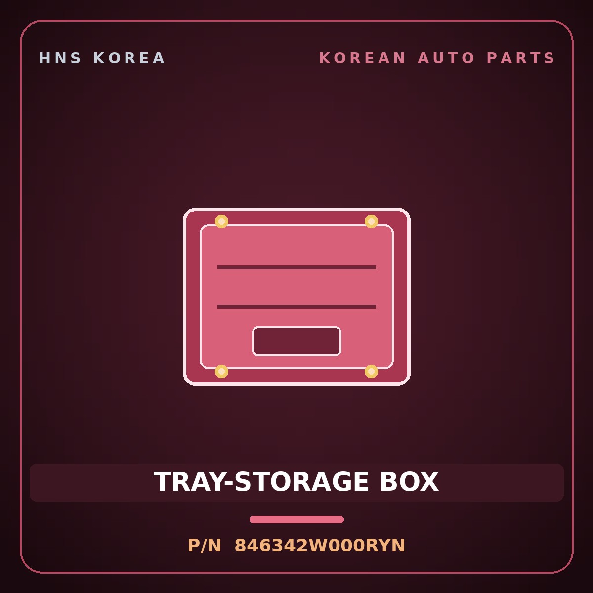 Genuine Mobis TRAY-STORAGE BOX 846342W000RYN for Santa Fe 2012 HNS Parts Korea