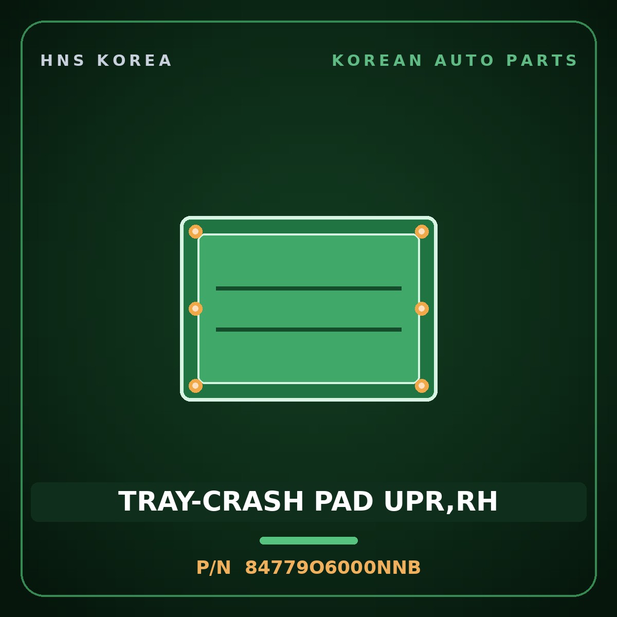 Genuine Mobis TRAY-CRASH PAD UPR,RH 84779O6000NNB for Casper 2022 HNS Parts Korea