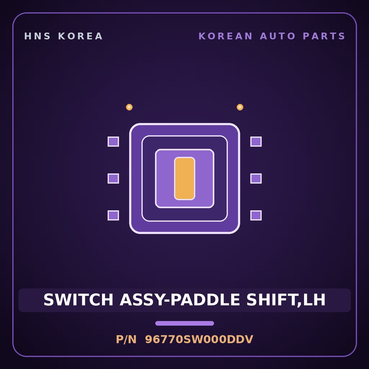 Genuine Mobis SWITCH ASSY-PADDLE SHIFT,LH 96770SW000DDV for PV5 2026 HNS Parts Korea