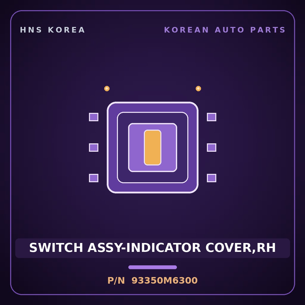 Genuine Mobis SWITCH ASSY-INDICATOR COVER,RH 93350M6300 for K3 2018 HNS Parts Korea