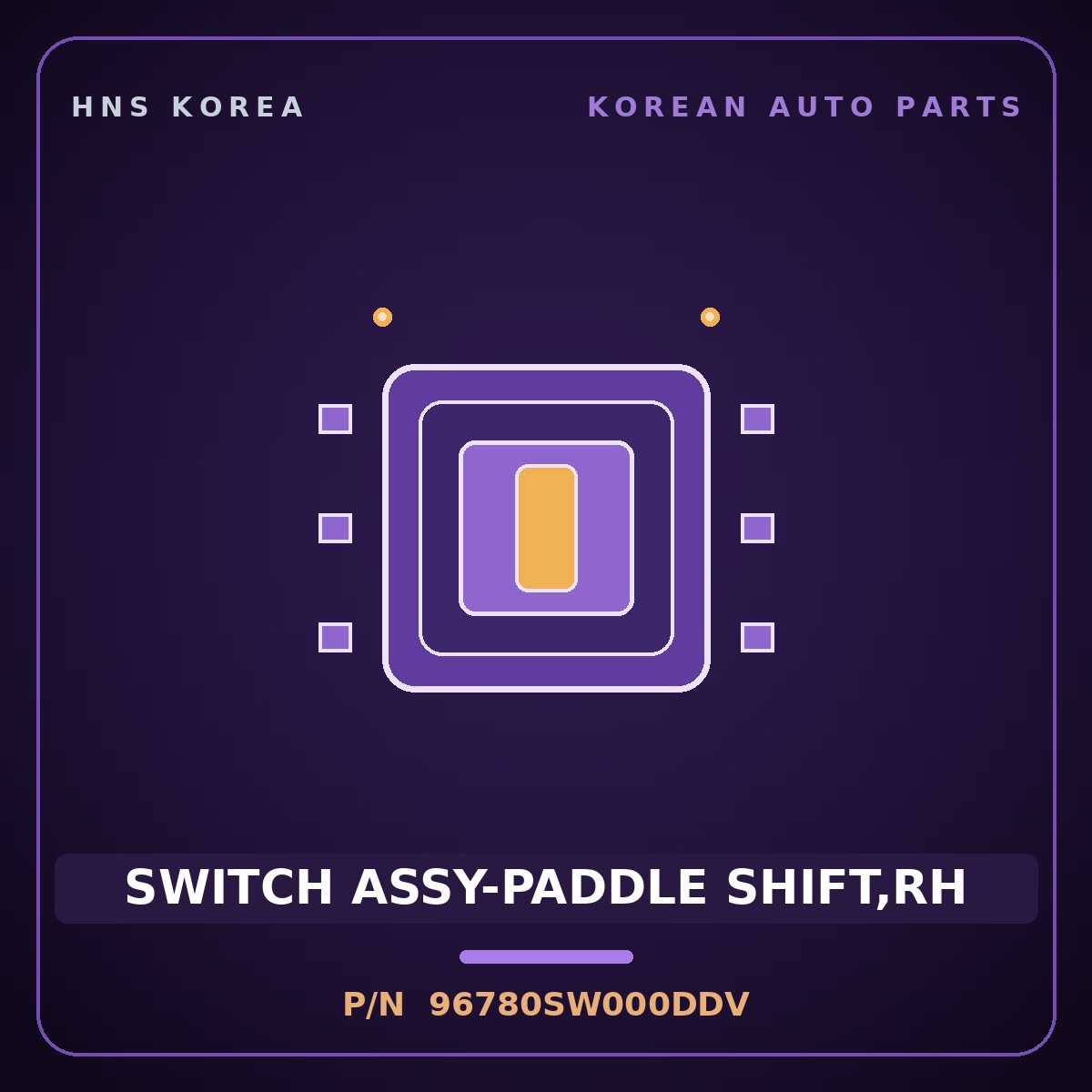 Genuine Mobis SWITCH ASSY-PADDLE SHIFT,RH 96780SW000DDV for PV5 2026 HNS Parts Korea