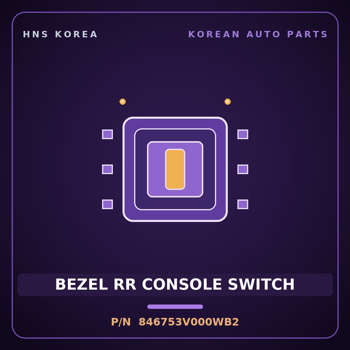 Genuine Mobis BEZEL RR CONSOLE SWITCH 846753V000WB2 for Grandeur 2011 HNS Parts Korea