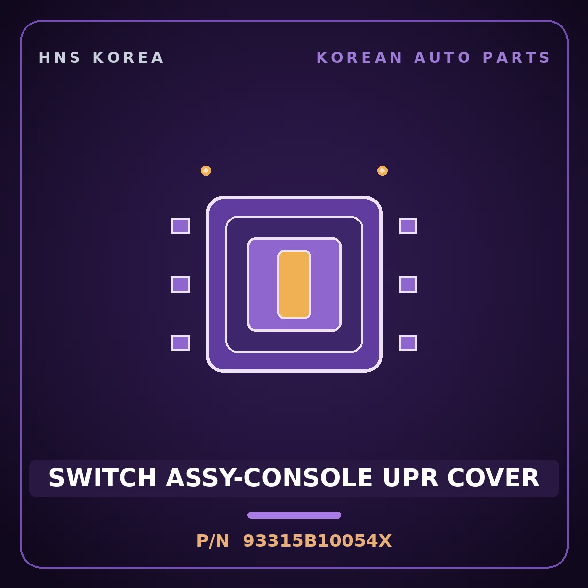 Genuine Mobis SWITCH ASSY-CONSOLE UPR COVER 93315B10054X for Genesis 2014 HNS Parts Korea