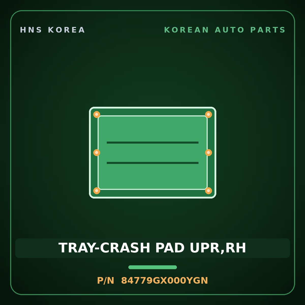 Genuine Mobis TRAY-CRASH PAD UPR,RH 84779GX000YGN for Casper 2024 HNS Parts Korea