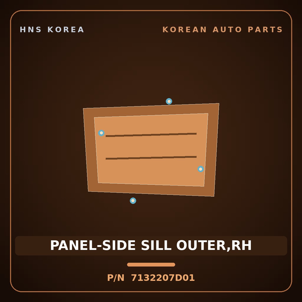 Genuine Mobis PANEL-SIDE SILL OUTER,RH 7132207D01 for Morning 2006 HNS Parts Korea