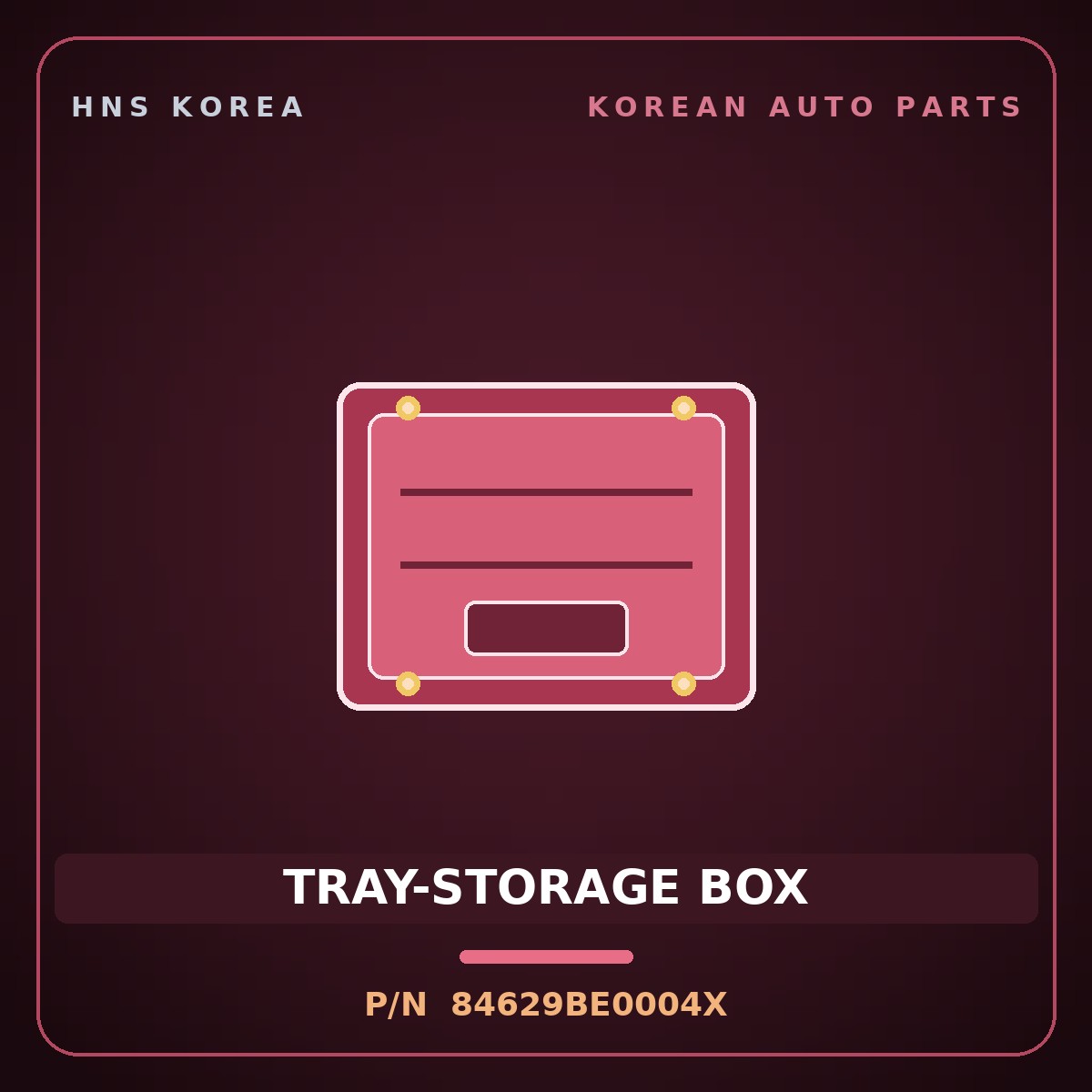 Genuine Mobis TRAY-STORAGE BOX 84629BE0004X for Kona 2023 HNS Parts Korea