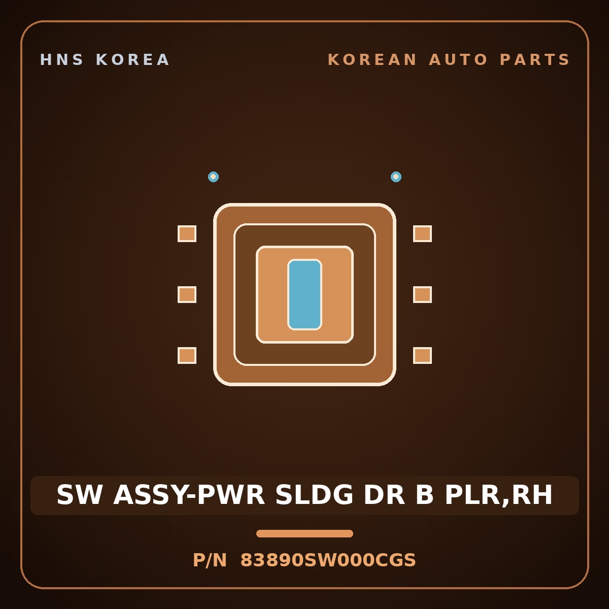 Genuine Mobis SW ASSY-PWR SLDG DR B PLR,RH 83890SW000CGS for PV5 2026 HNS Parts Korea