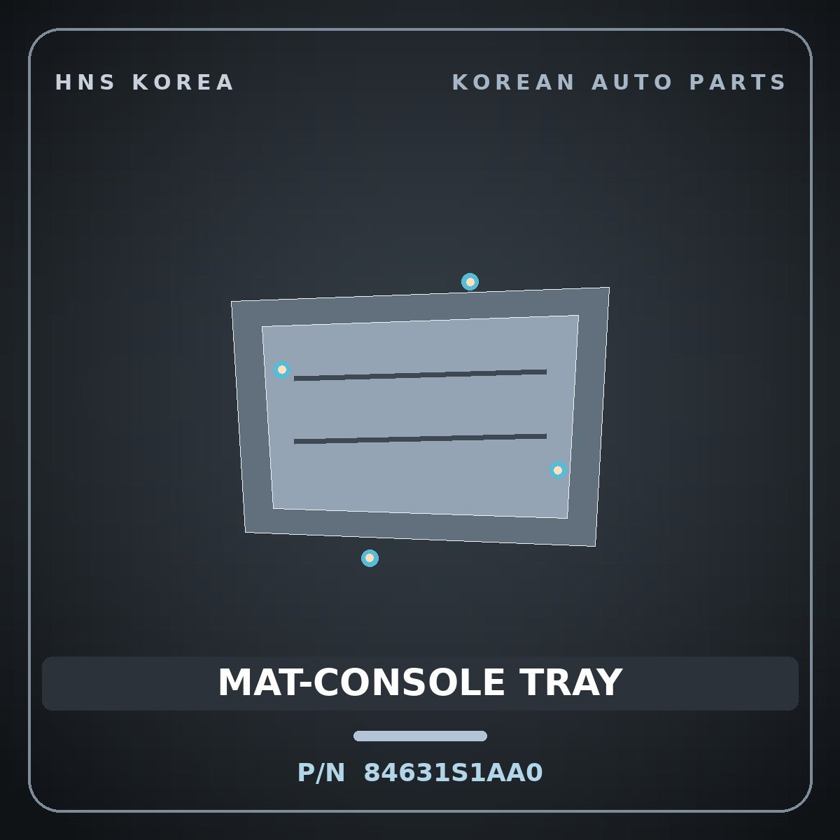 Genuine Mobis MAT-CONSOLE TRAY 84631S1AA0 for Santa Fe 2020 HNS Parts Korea