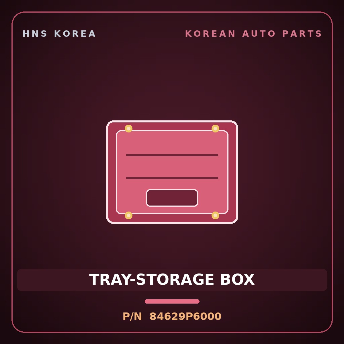 Genuine Mobis TRAY-STORAGE BOX 84629P6000 for Santa Fe 2024 HNS Parts Korea