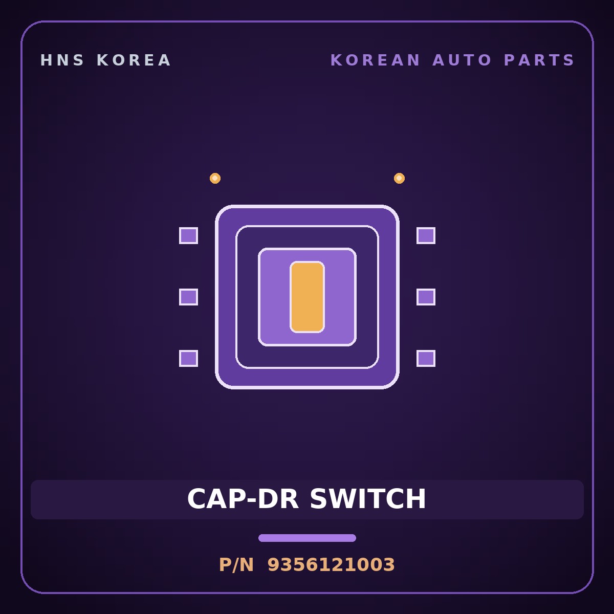 Genuine Mobis CAP-DR SWITCH 9356121003 for 11-Ton Truck 1996 HNS Parts Korea