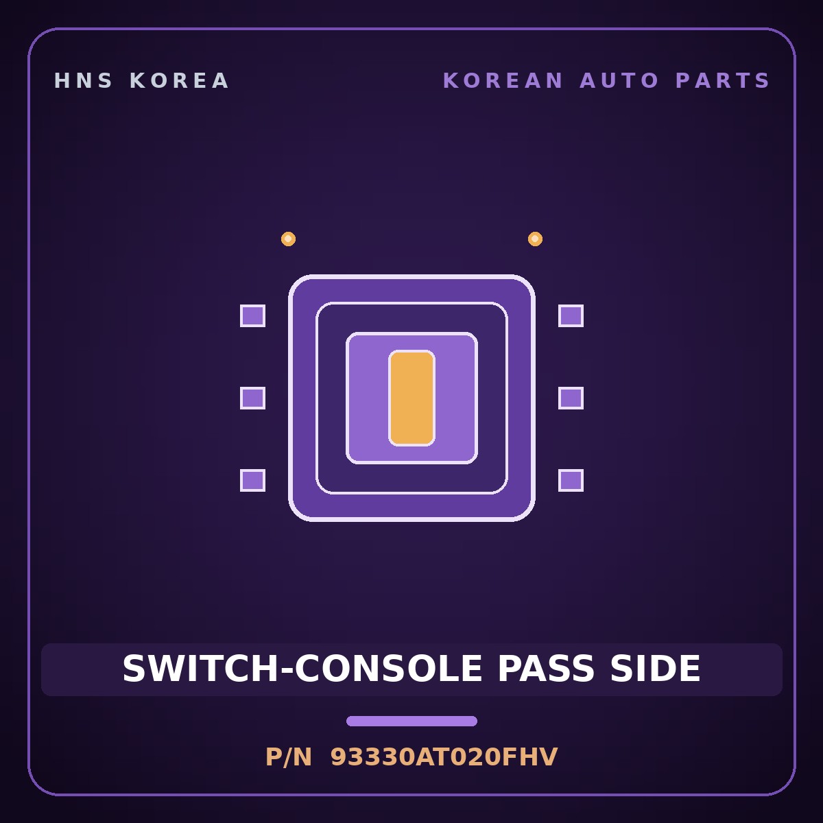 Genuine Mobis SWITCH-CONSOLE PASS SIDE 93330AT020FHV for Niro 2021 HNS Parts Korea