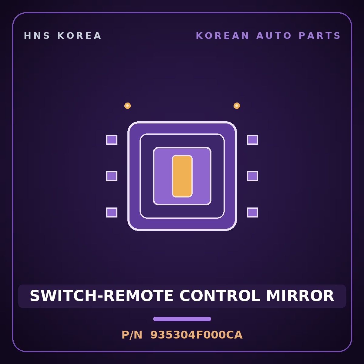 Genuine Mobis SWITCH-REMOTE CONTROL MIRROR 935304F000CA for Porter 2004 HNS Parts Korea