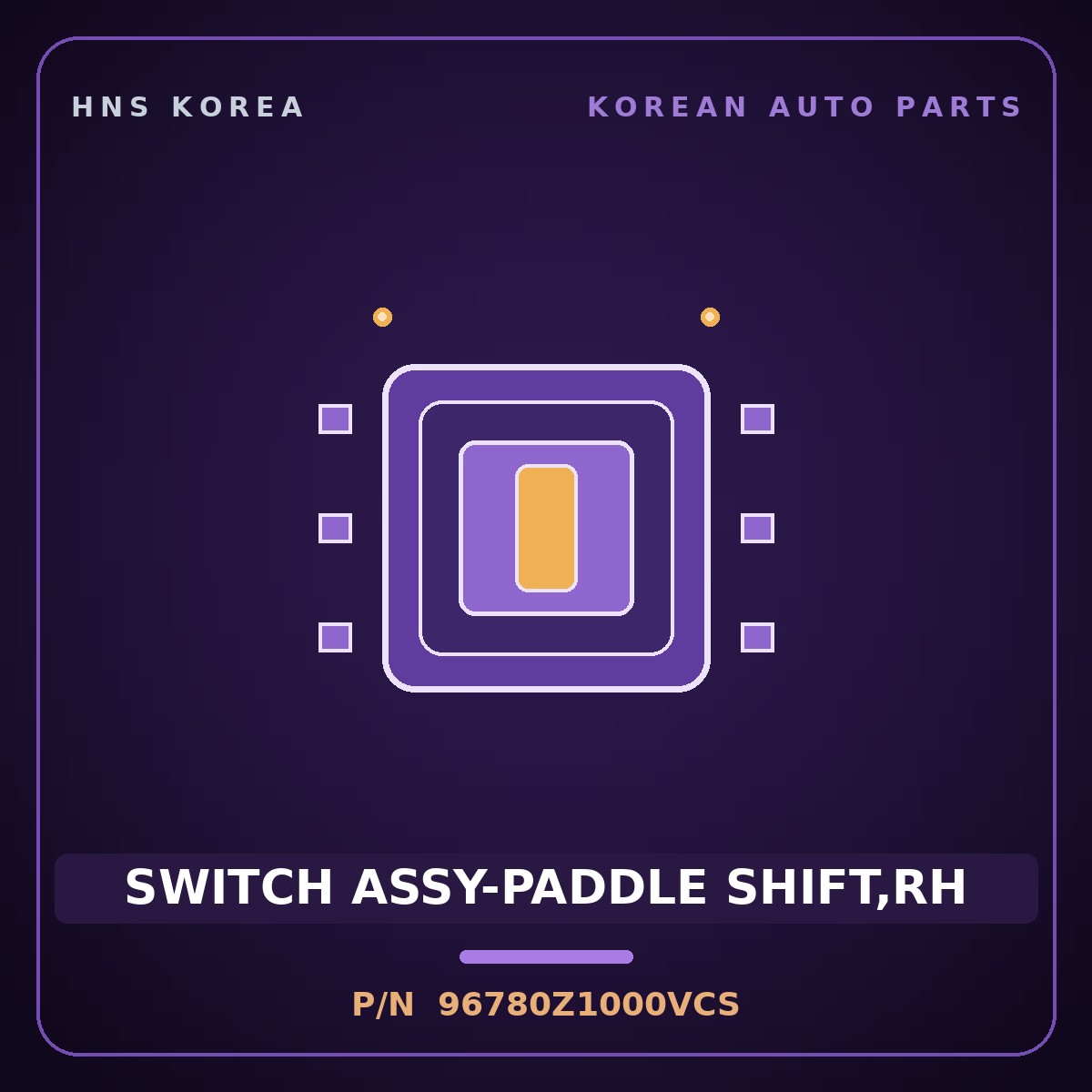 Genuine Mobis SWITCH ASSY-PADDLE SHIFT,RH 96780Z1000VCS for ST1 2023 HNS Parts Korea