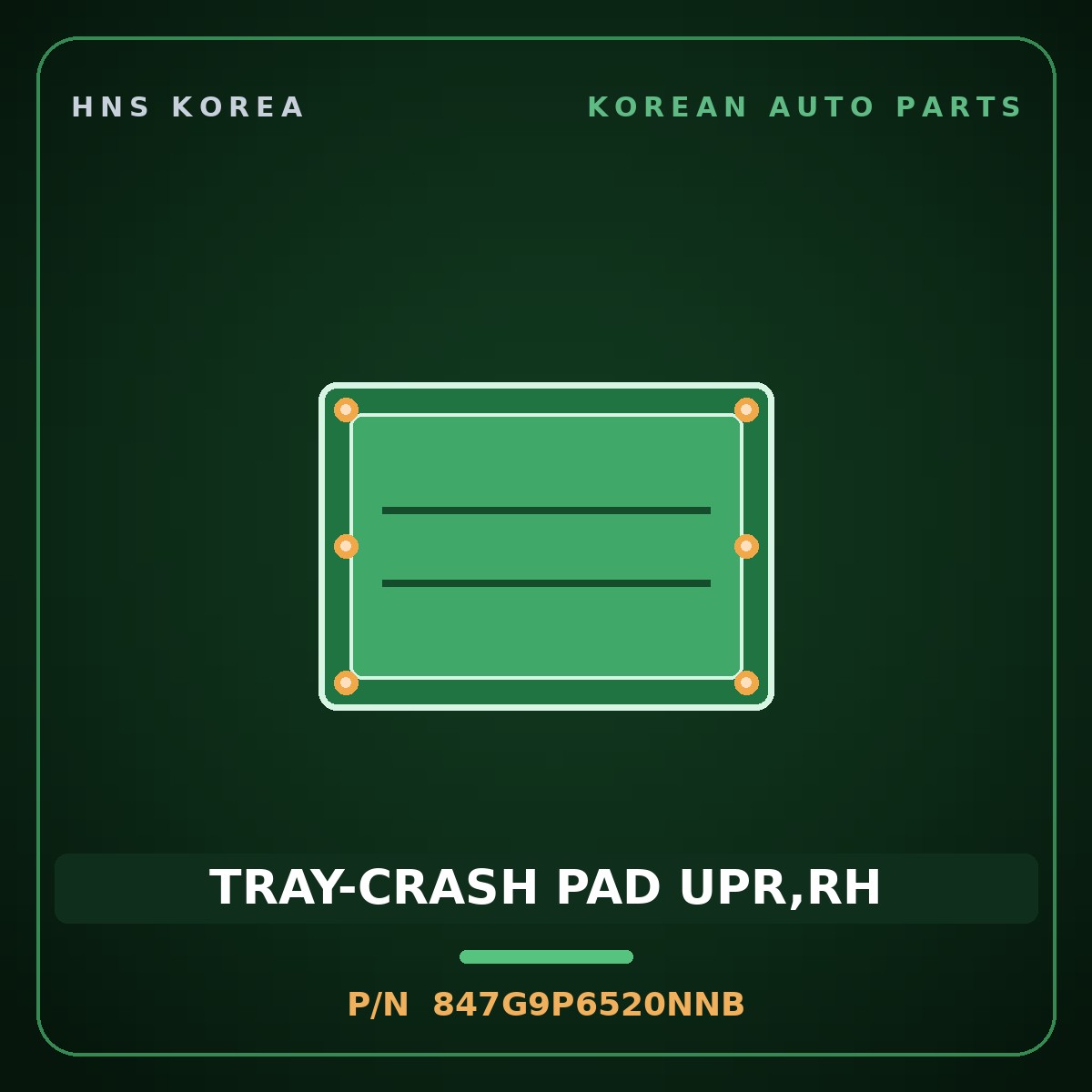 Genuine Mobis TRAY-CRASH PAD UPR,RH 847G9P6520NNB for Santa Fe 2024 HNS Parts Korea