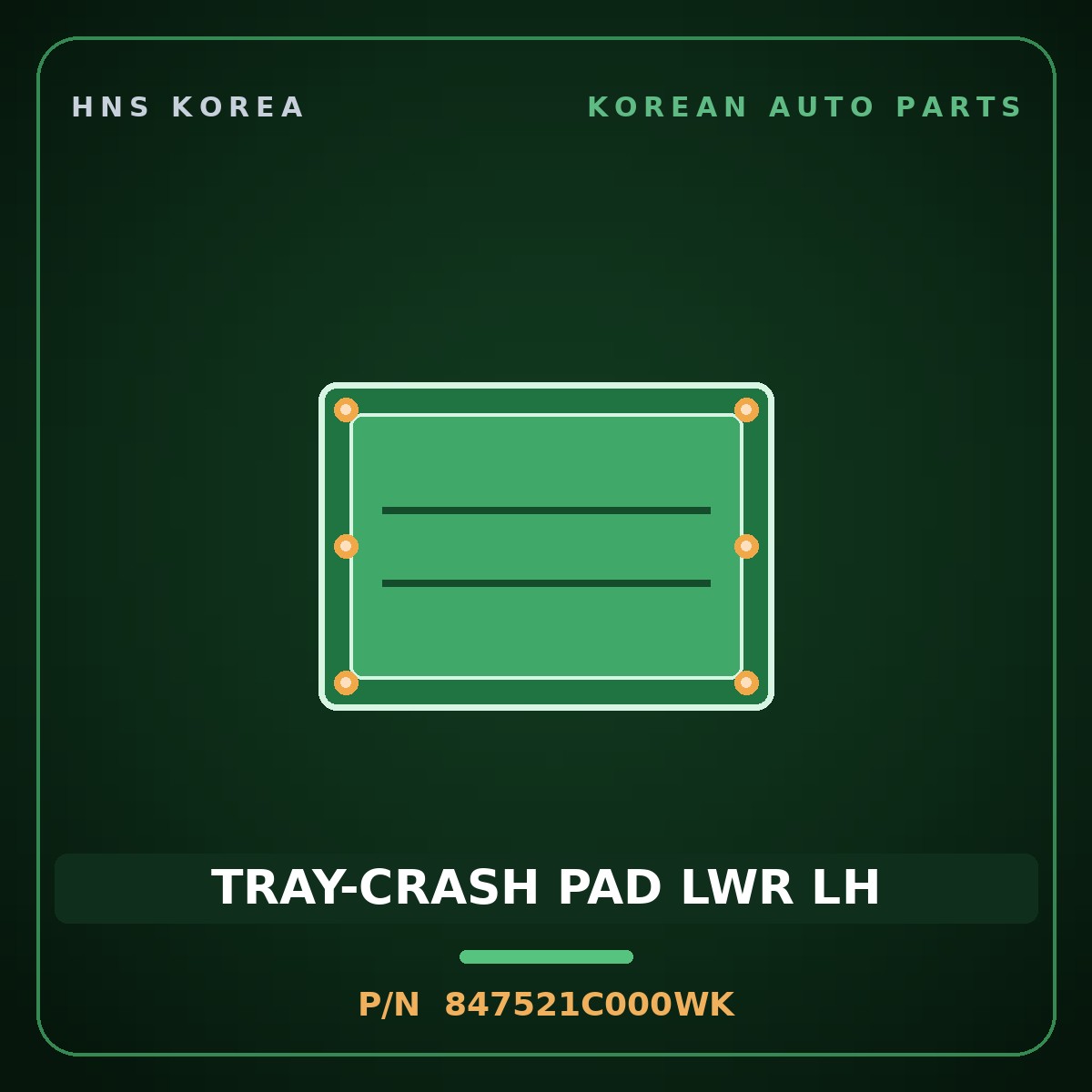 Genuine Mobis TRAY-CRASH PAD LWR LH 847521C000WK for Click 2006 HNS Parts Korea