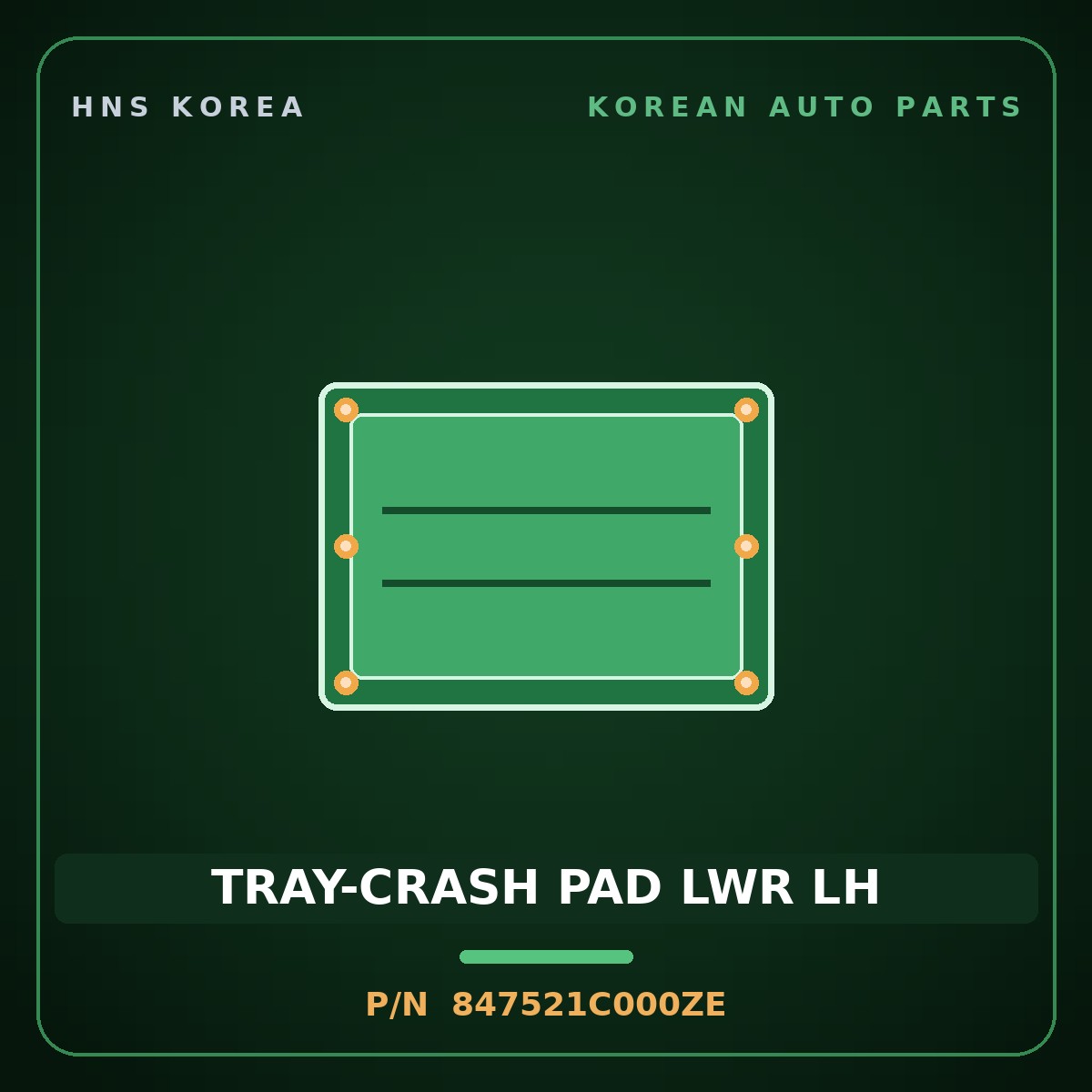 Genuine Mobis TRAY-CRASH PAD LWR LH 847521C000ZE for Click 2006 HNS Parts Korea