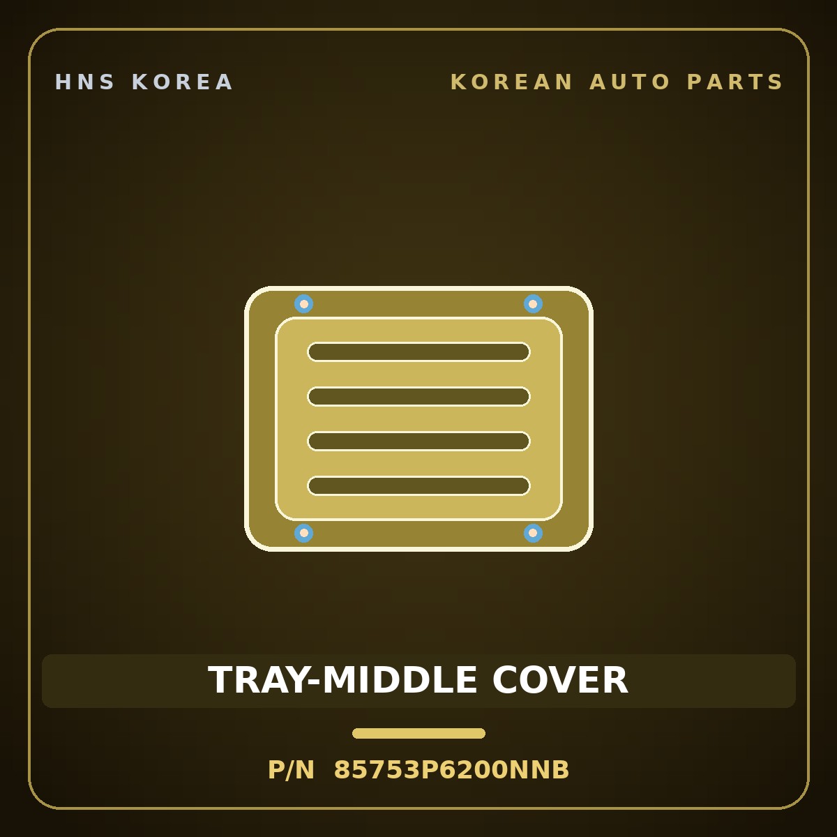 Genuine Mobis TRAY-MIDDLE COVER 85753P6200NNB for Palisade 2024 HNS Parts Korea