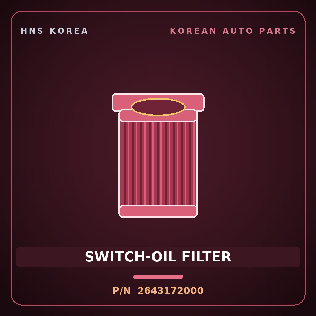 Genuine Mobis SWITCH-OIL FILTER 2643172000 for 11-Ton Truck 1998 HNS Parts Korea