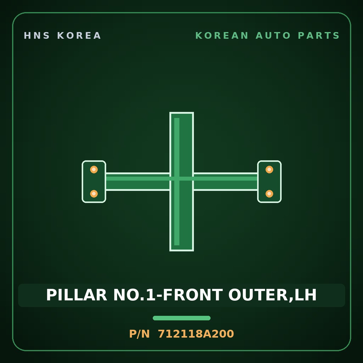 Genuine Mobis PILLAR NO.1-FRONT OUTER,LH 712118A200 for Aero Queen 2000 HNS Parts Korea