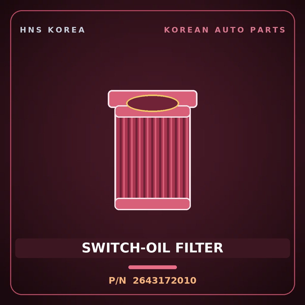 Genuine Mobis SWITCH-OIL FILTER 2643172010 for 11-Ton Truck 1995 HNS Parts Korea