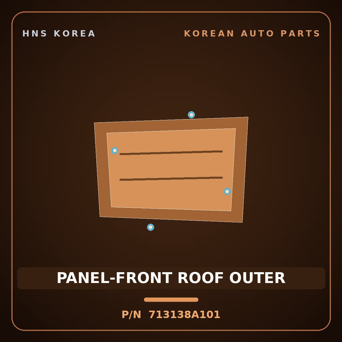 Genuine Mobis PANEL-FRONT ROOF OUTER 713138A101 for Aero Queen 2000 HNS Parts Korea