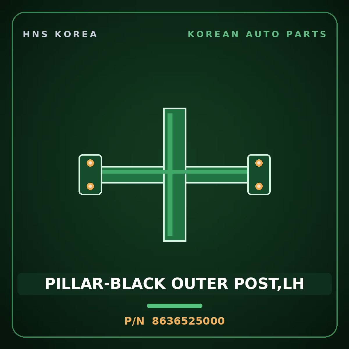 Genuine Mobis PILLAR-BLACK OUTER POST,LH 8636525000 for Verna 2000 HNS Parts Korea