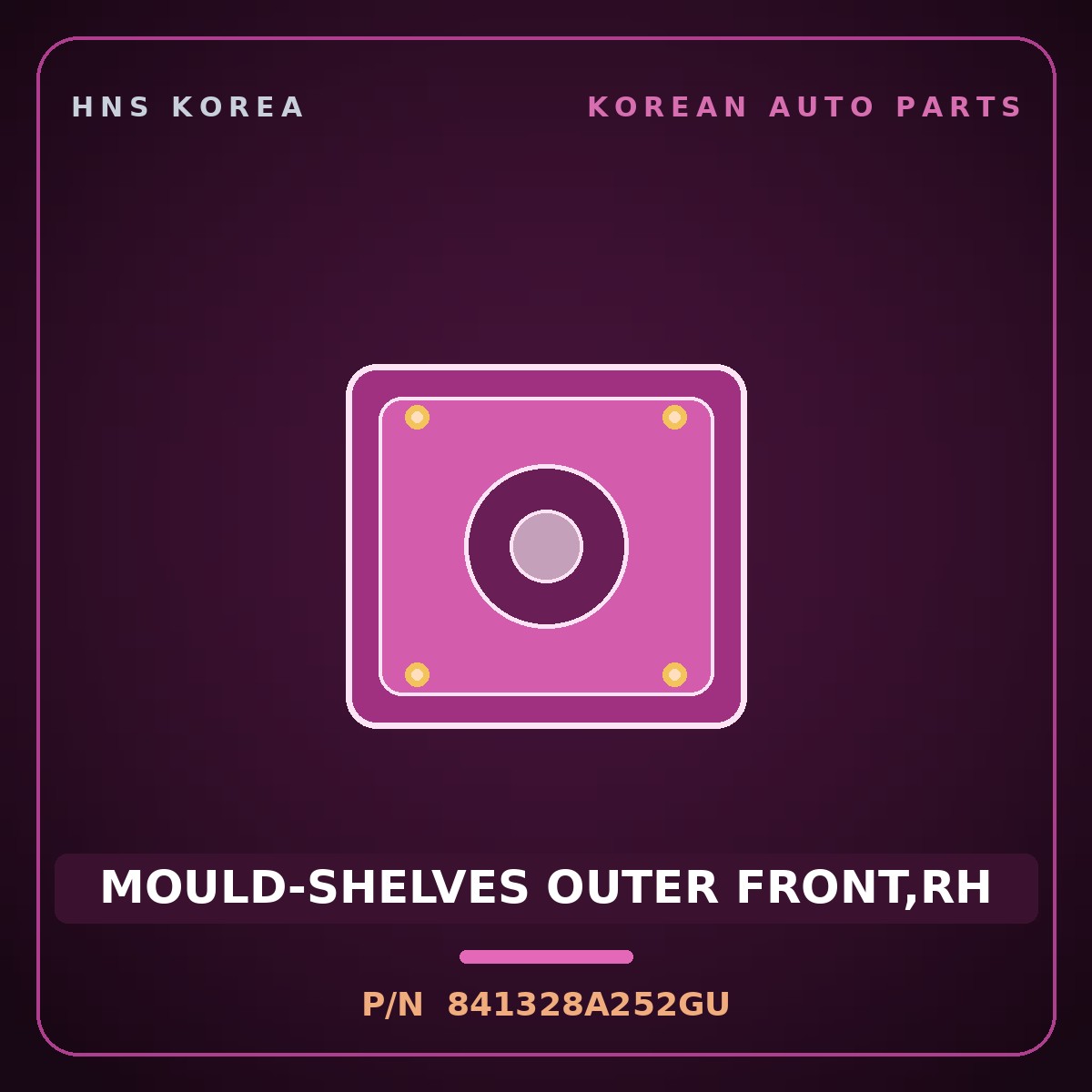 Genuine Mobis MOULD-SHELVES OUTER FRONT,RH 841328A252GU for Aero Queen 2000 HNS Parts Korea
