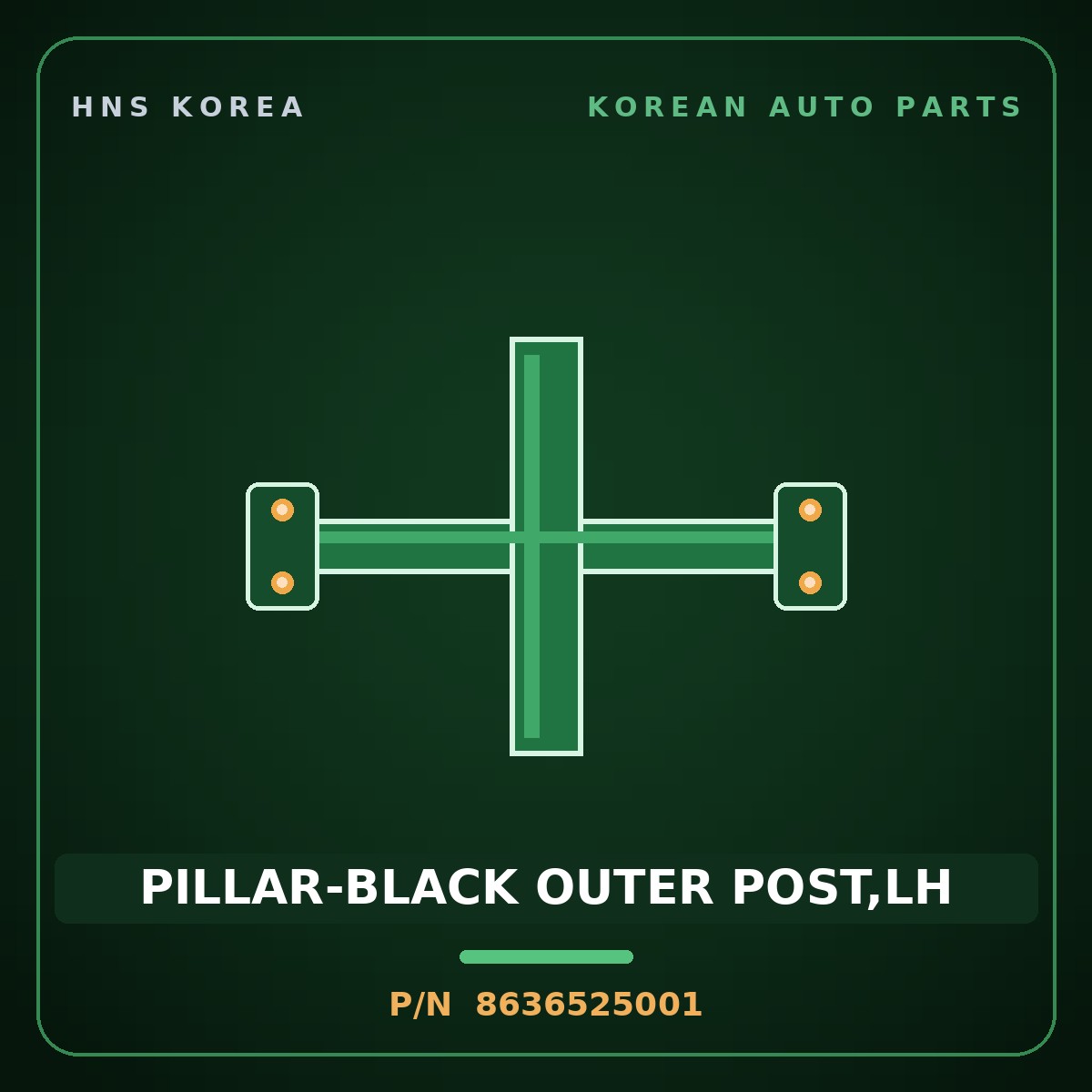 Genuine Mobis PILLAR-BLACK OUTER POST,LH 8636525001 for Verna 2000 HNS Parts Korea