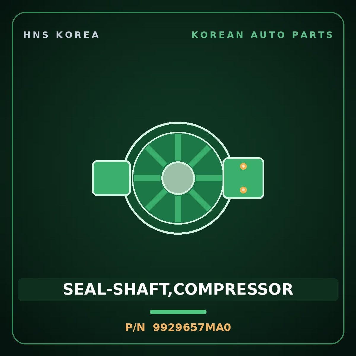 Genuine Mobis SEAL-SHAFT,COMPRESSOR 9929657MA0 for Aero City 2004 HNS Parts Korea