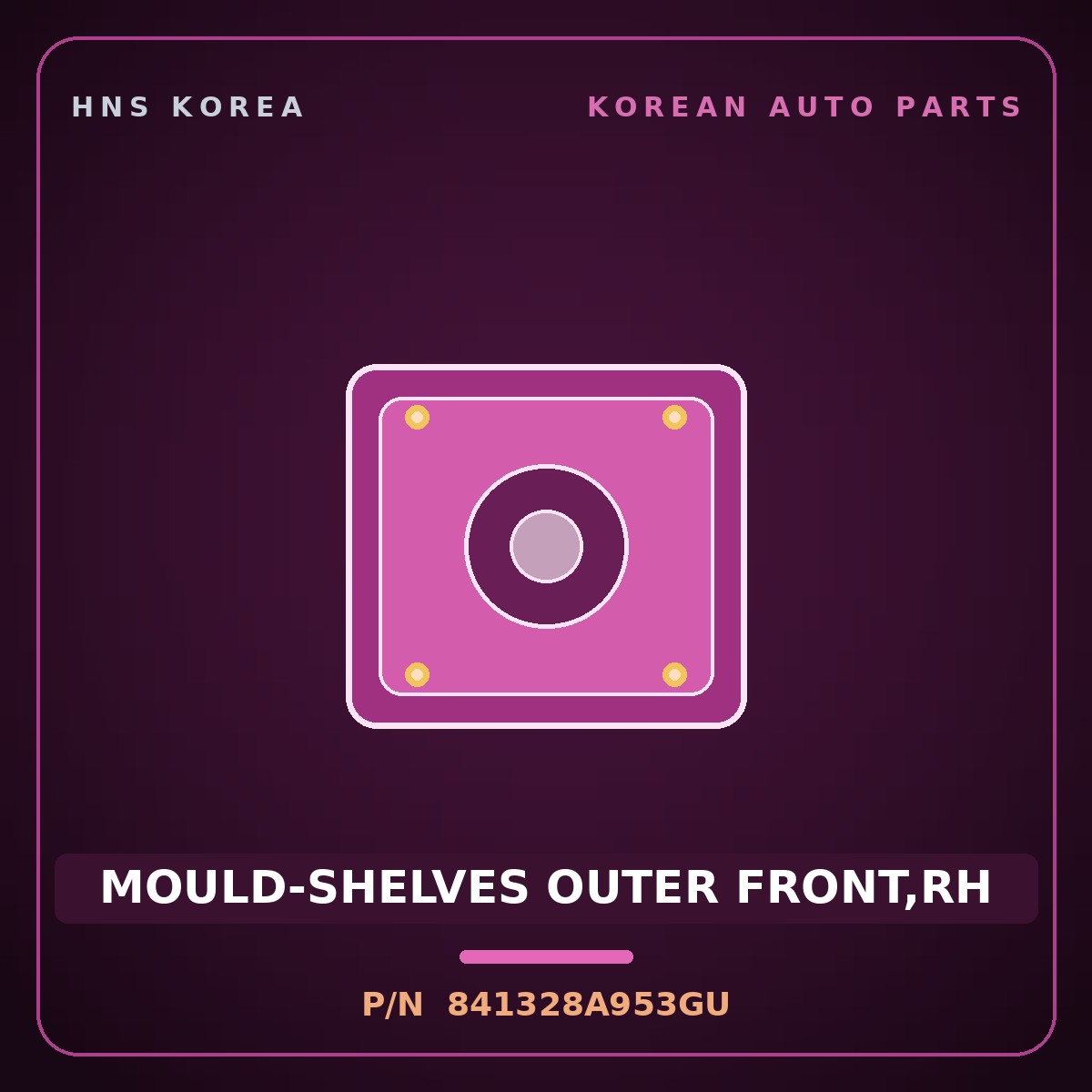 Genuine Mobis MOULD-SHELVES OUTER FRONT,RH 841328A953GU for Aero Queen 2000 HNS Parts Korea