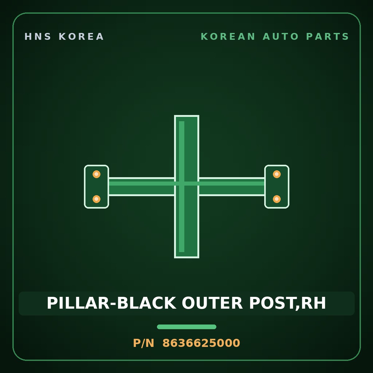 Genuine Mobis PILLAR-BLACK OUTER POST,RH 8636625000 for Verna 2000 HNS Parts Korea