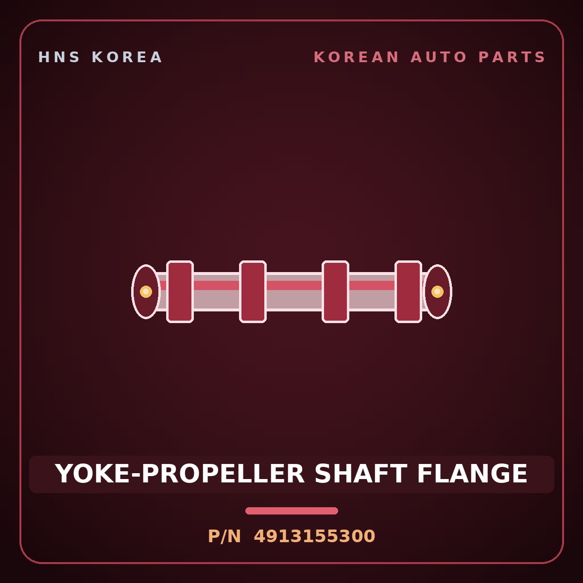 Genuine Mobis YOKE-PROPELLER SHAFT FLANGE 4913155300 for Aero Town 1998 HNS Parts Korea