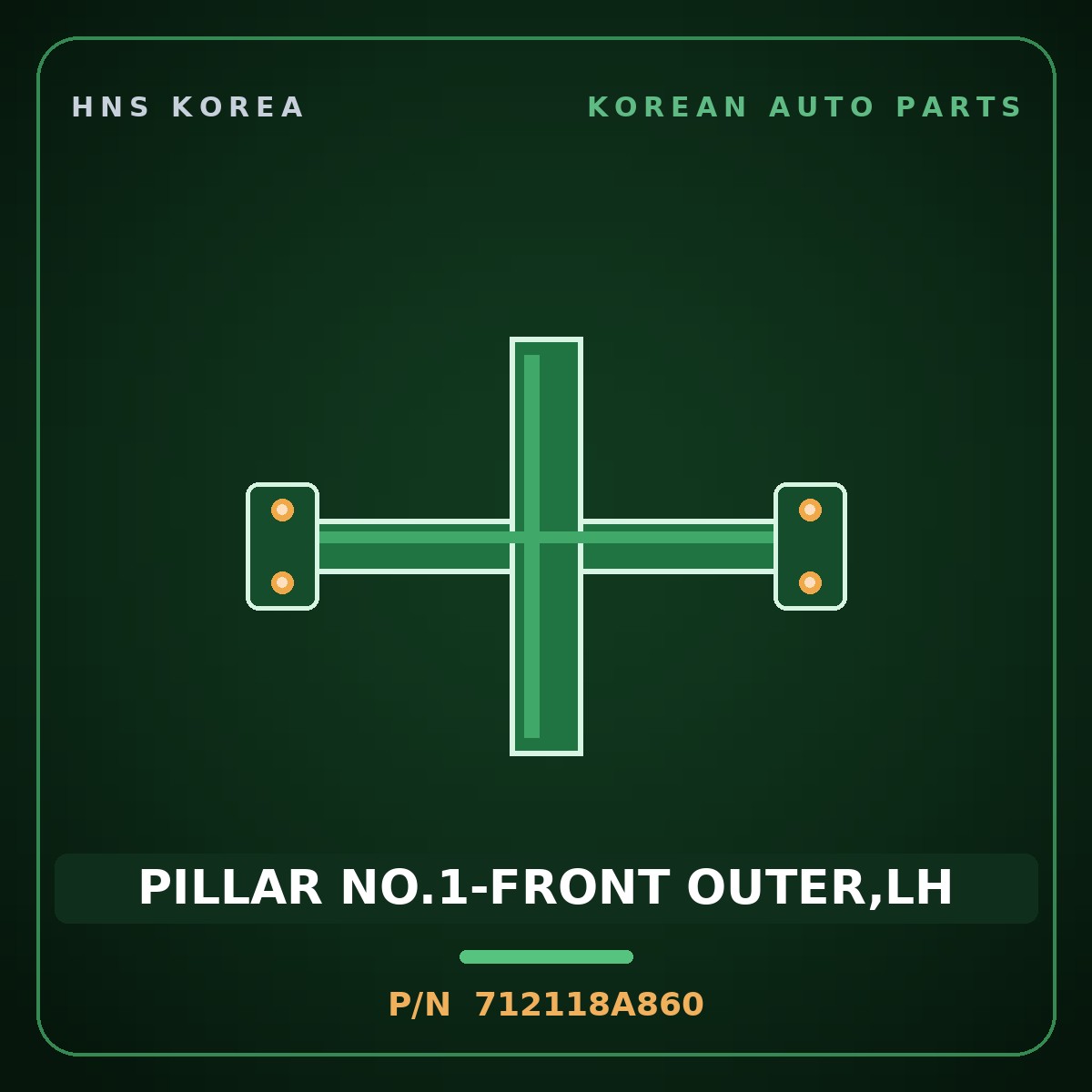 Genuine Mobis PILLAR NO.1-FRONT OUTER,LH 712118A860 for Aero Queen 2004 HNS Parts Korea
