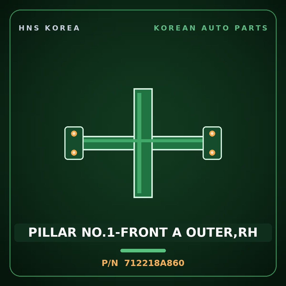 Genuine Mobis PILLAR NO.1-FRONT A OUTER,RH 712218A860 for Aero Queen 2004 HNS Parts Korea