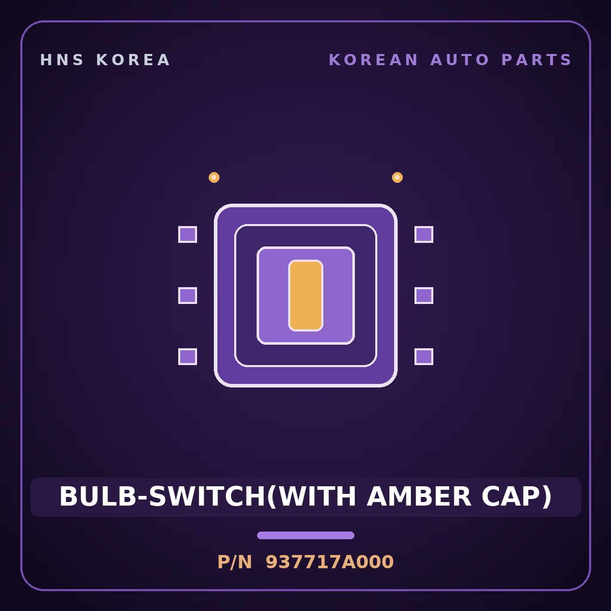 Genuine Mobis BULB-SWITCH(WITH AMBER CAP) 937717A000 for 11-Ton Truck 1997 HNS Parts Korea