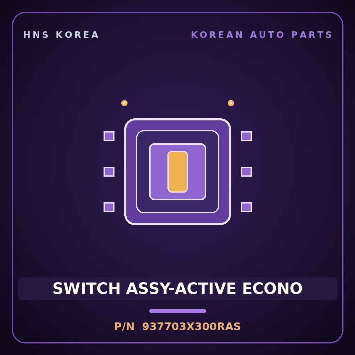 Genuine Mobis SWITCH ASSY-ACTIVE ECONO 937703X300RAS for Elantra 2011 HNS Parts Korea